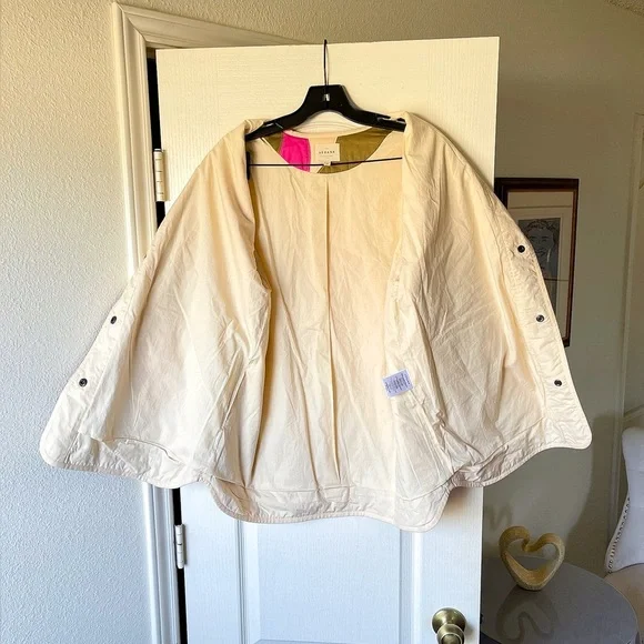 Sézane Farel Quilted Jacket Hera Print Pink Olive US 6 EUC - Picture 6 of 9